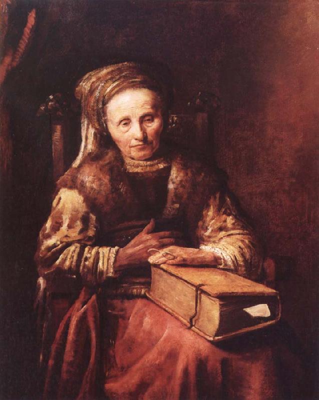 Carel Van der Pluym Old woman with a book oil painting picture